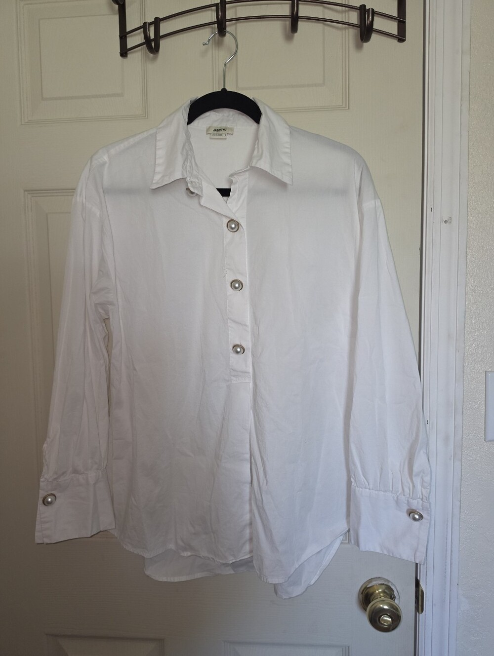 Jason WU Long Sleeve White Shirt Sz M